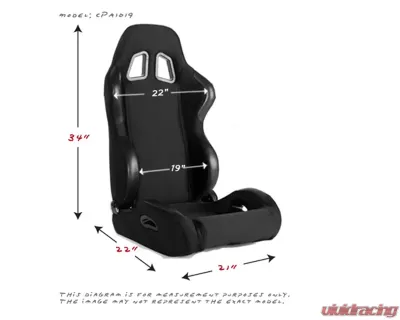 Cipher Auto Black Leatherette Racing Seats - Pair - CPA1025PBK