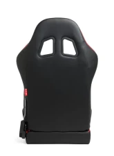 Cipher Auto Black w/ Red Piping Synthetic Leather Racing Seats - Pair                                     - CPA1031PBK-R - Image 4
