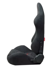 Cipher Auto Black Microsuede And Red Accents w/ PU Leather Inserts Racing Seats - Pair                                     - CPA1075CFSDBK-R - Image 3