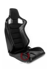 Cipher Auto Black PU Leather Carbon Fiber Euro Racing Seats - Pair                                     - CPA2001PCFBK - Image 4