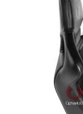 Cipher Auto Black PU Leather Carbon Fiber Euro Racing Seats - Pair                                     - CPA2001PCFBK - Image 5