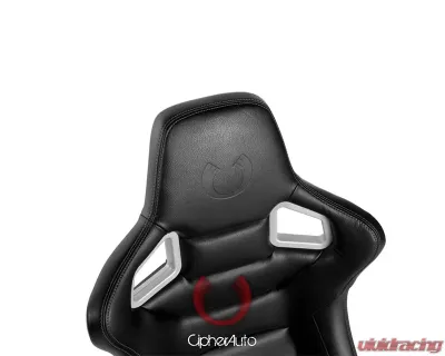 Cipher Auto Black PU Leather Carbon Fiber Euro Racing Seats - Pair - CPA2001PCFBK