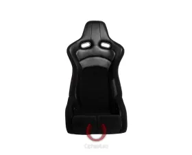Cipher Auto Black Cloth|PU Leather Carbon Fiber PU w/ Red Stitches Viper Racing Seats - Pair