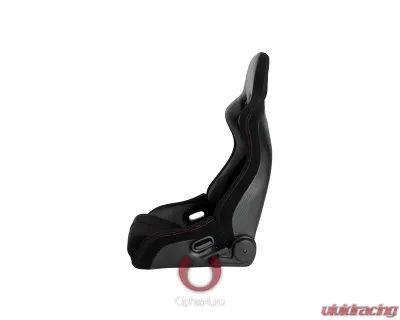 Cipher Auto Black Cloth|PU Leather Carbon Fiber PU w/ Red Stitches Viper Racing Seats - Pair - CPA2002CFBK-R