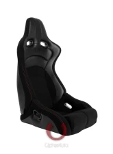 Cipher Auto Black Cloth|PU Leather Carbon Fiber PU w/ Red Stitches Viper Racing Seats - Pair                                     - CPA2002CFBK-R - Image 3