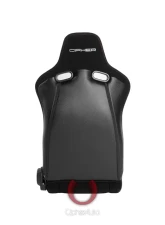 Cipher Auto Black Cloth|PU Leather Carbon Fiber PU w/ Red Stitches Viper Racing Seats - Pair                                     - CPA2002CFBK-R - Image 4