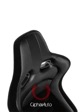 Cipher Auto Black Cloth|PU Leather Carbon Fiber PU w/ Red Stitches Viper Racing Seats - Pair                                     - CPA2002CFBK-R - Image 6
