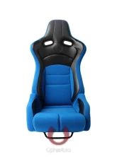 Cipher Auto Blue Black Cloth|PU Leather Carbon Fiber PU Viper Racing Seats - Pair                                     - CPA2002CFBKBU - Image 7