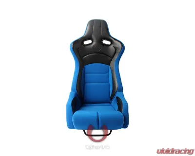 Cipher Auto Blue Black Cloth|PU Leather Carbon Fiber PU Viper Racing Seats - Pair - CPA2002CFBKBU