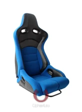 Cipher Auto Blue Black Cloth|PU Leather Carbon Fiber PU Viper Racing Seats - Pair                                     - CPA2002CFBKBU - Image 2