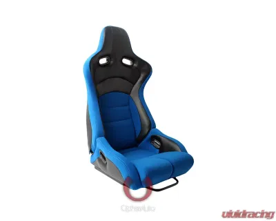 Cipher Auto Blue Black Cloth|PU Leather Carbon Fiber PU Viper Racing Seats - Pair - CPA2002CFBKBU