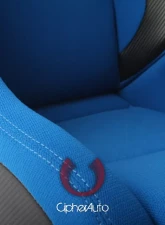 Cipher Auto Blue Black Cloth|PU Leather Carbon Fiber PU Viper Racing Seats - Pair                                     - CPA2002CFBKBU - Image 3