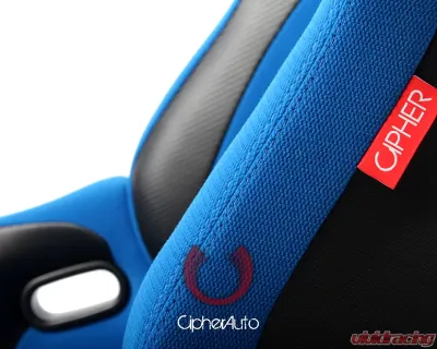 Cipher Auto Blue Black Cloth|PU Leather Carbon Fiber PU Viper Racing Seats - Pair - CPA2002CFBKBU