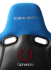 Cipher Auto Blue Black Cloth|PU Leather Carbon Fiber PU Viper Racing Seats - Pair                                     - CPA2002CFBKBU - Image 5