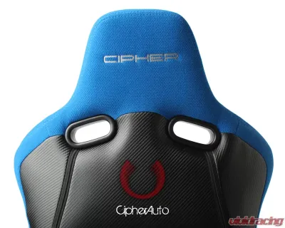 Cipher Auto Blue Black Cloth|PU Leather Carbon Fiber PU Viper Racing Seats - Pair - CPA2002CFBKBU