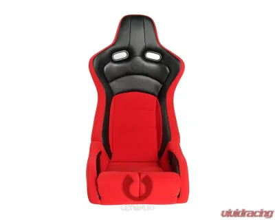 Cipher Auto Red Black Cloth|PU Leather Carbon Fiber PU Viper Racing Seats - Pair - CPA2002CFBKRD
