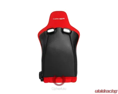 Cipher Auto Red Black Cloth|PU Leather Carbon Fiber PU Viper Racing Seats - Pair - CPA2002CFBKRD