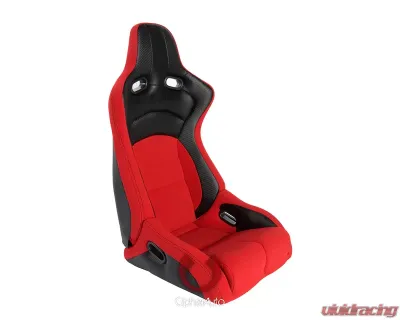 Cipher Auto Red Black Cloth|PU Leather Carbon Fiber PU Viper Racing Seats - Pair - CPA2002CFBKRD