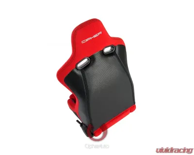 Cipher Auto Red Black Cloth|PU Leather Carbon Fiber PU Viper Racing Seats - Pair - CPA2002CFBKRD