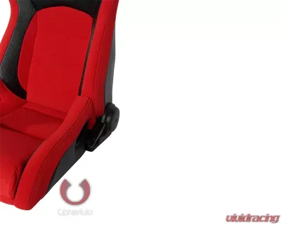 Cipher Auto Red Black Cloth|PU Leather Carbon Fiber PU Viper Racing Seats - Pair - CPA2002CFBKRD