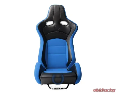Cipher Auto Black Blue Cloth|PU Leather Carbon Fiber PU VP-8 Racing Seats - Pair - CPA2003CFBKBU