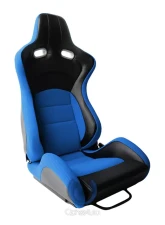 Cipher Auto Black Blue Cloth|PU Leather Carbon Fiber PU VP-8 Racing Seats - Pair                                     - CPA2003CFBKBU - Image 2