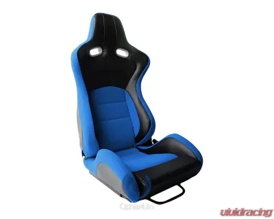 Cipher Auto Black Blue Cloth|PU Leather Carbon Fiber PU VP-8 Racing Seats - Pair - CPA2003CFBKBU