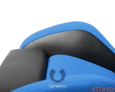 Cipher Auto Black Blue Cloth|PU Leather Carbon Fiber PU VP-8 Racing Seats - Pair - CPA2003CFBKBU
