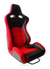 Cipher Auto Black Red Cloth|PU Leather Carbon Fiber PU VP-8 Racing Seats - Pair                                     - CPA2003CFBKRD - Image 2