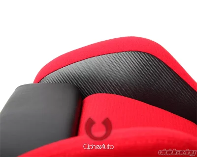 Cipher Auto Black Red Cloth|PU Leather Carbon Fiber PU VP-8 Racing Seats - Pair - CPA2003CFBKRD