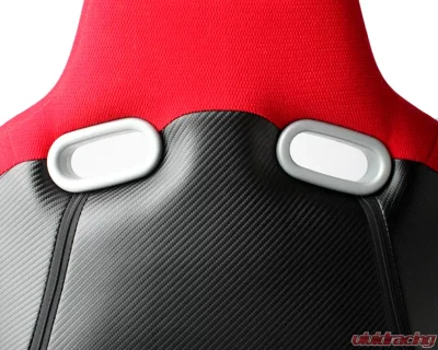 Cipher Auto Black Red Cloth|PU Leather Carbon Fiber PU VP-8 Racing Seats - Pair - CPA2003CFBKRD