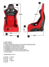 Cipher Auto Black Red Cloth|PU Leather Carbon Fiber PU VP-8 Racing Seats - Pair                                     - CPA2003CFBKRD - Image 7