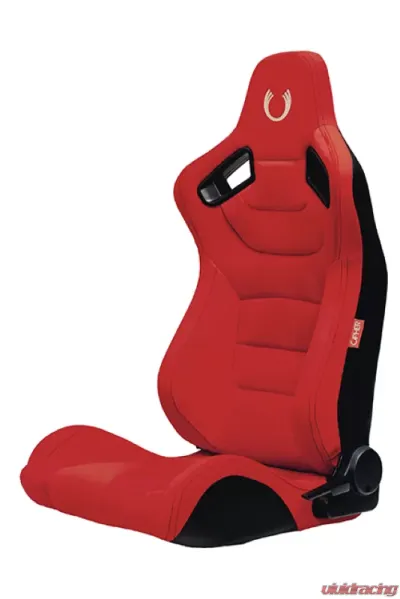 Cipher Auto Red Suede|Fabric Carbon Fiber PU AR-9 Revo Racing Seats - Pair - CPA2009CFSDRD