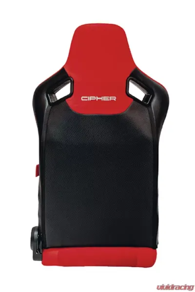 Cipher Auto Red Suede|Fabric Carbon Fiber PU AR-9 Revo Racing Seats - Pair - CPA2009CFSDRD