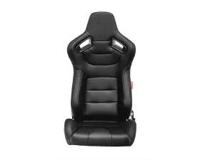 Cipher Auto Black Leather Carbon Fiber Racing Seats - Pair