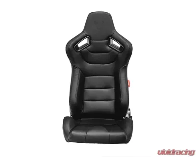 Cipher Auto Black Leather Carbon Fiber Racing Seats - Pair - CPA2009PCFBK