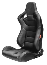 Cipher Auto Black Leather Carbon Fiber Racing Seats - Pair                                     - CPA2009PCFBK - Image 2