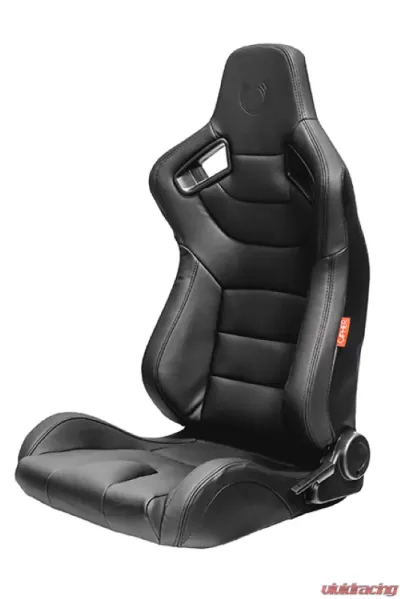 Cipher Auto Black Leather Carbon Fiber Racing Seats - Pair - CPA2009PCFBK