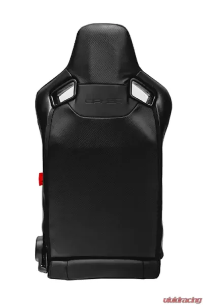 Cipher Auto Black Leather Carbon Fiber Racing Seats - Pair - CPA2009PCFBK