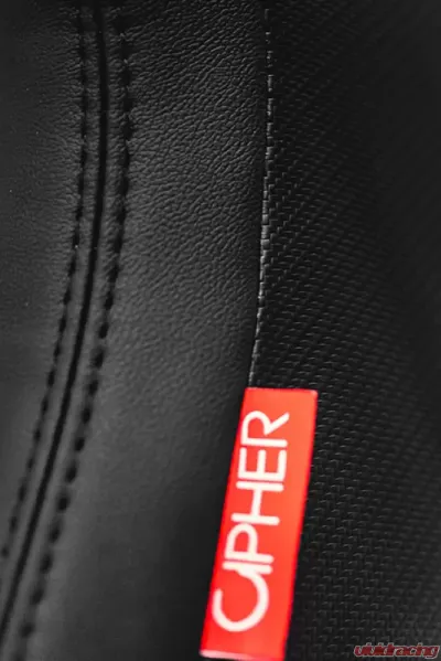 Cipher Auto Black Leather Carbon Fiber Racing Seats - Pair - CPA2009PCFBK
