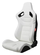 Cipher Auto Racing Seats Leatherette Carbon Fiber Eggshell White                                     - CPA2009PCFWH-BK - Image 4