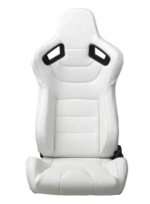Cipher Auto Racing Seats Leatherette Carbon Fiber Eggshell White                                     - CPA2009PCFWH-BK - Image 2