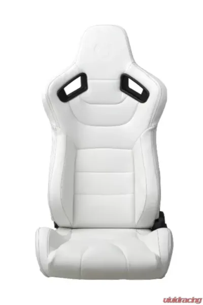 Cipher Auto Racing Seats Leatherette Carbon Fiber Eggshell White - CPA2009PCFWH-BK