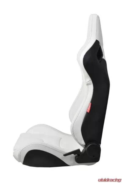 Cipher Auto Racing Seats Leatherette Carbon Fiber Eggshell White - CPA2009PCFWH-BK