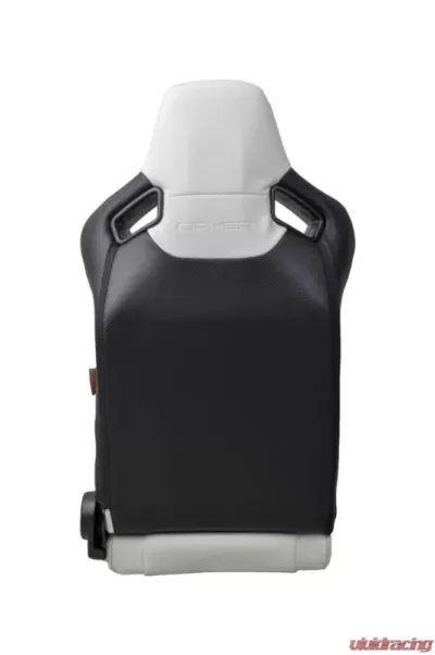 Cipher Auto Racing Seats Leatherette Carbon Fiber Eggshell White - CPA2009PCFWH-BK