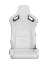 Cipher Auto Eggshell White Leather Carbon Fiber Racing Seats - Pair                                     - CPA2009PCFWH - Image 7