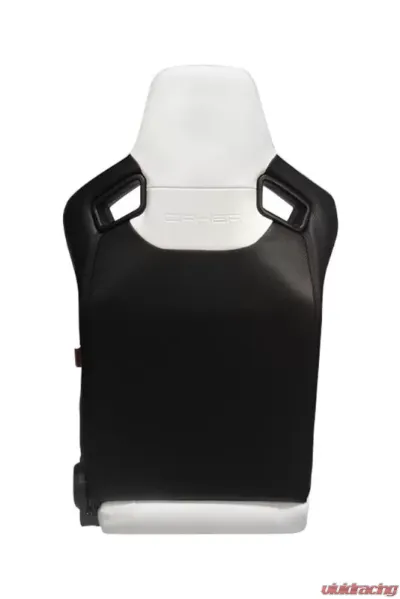 Cipher Auto Eggshell White Leather Carbon Fiber Racing Seats - Pair - CPA2009PCFWH