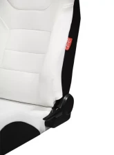 Cipher Auto Eggshell White Leather Carbon Fiber Racing Seats - Pair                                     - CPA2009PCFWH - Image 3