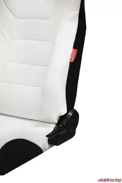 Cipher Auto Eggshell White Leather Carbon Fiber Racing Seats - Pair - CPA2009PCFWH