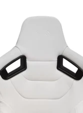 Cipher Auto Eggshell White Leather Carbon Fiber Racing Seats - Pair                                     - CPA2009PCFWH - Image 4